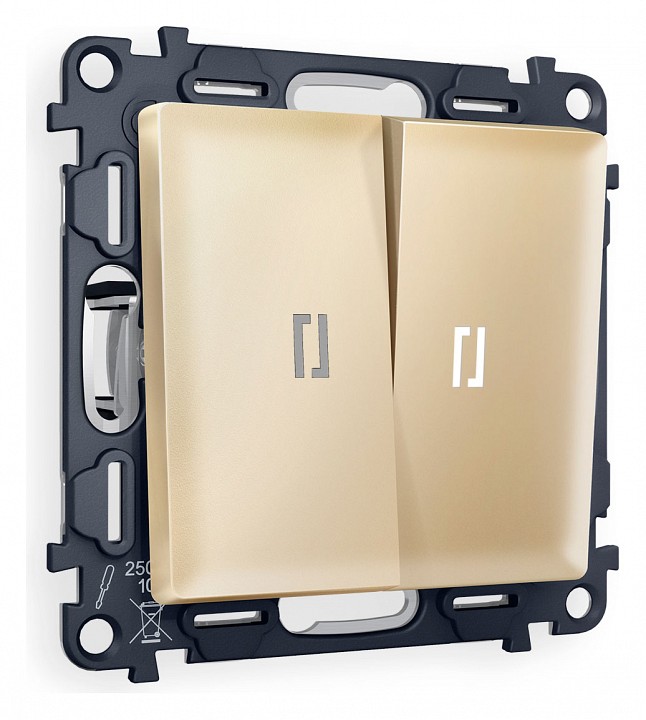 Выключатель двухклавишный с подсветкой без рамки ambrella volt alfa ma604015