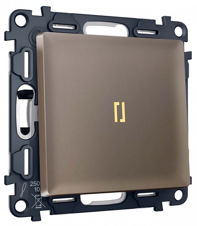 Выключатель самовозвратный одноклавишный с подсветкой, Без рамки ambrella volt ma ma632050