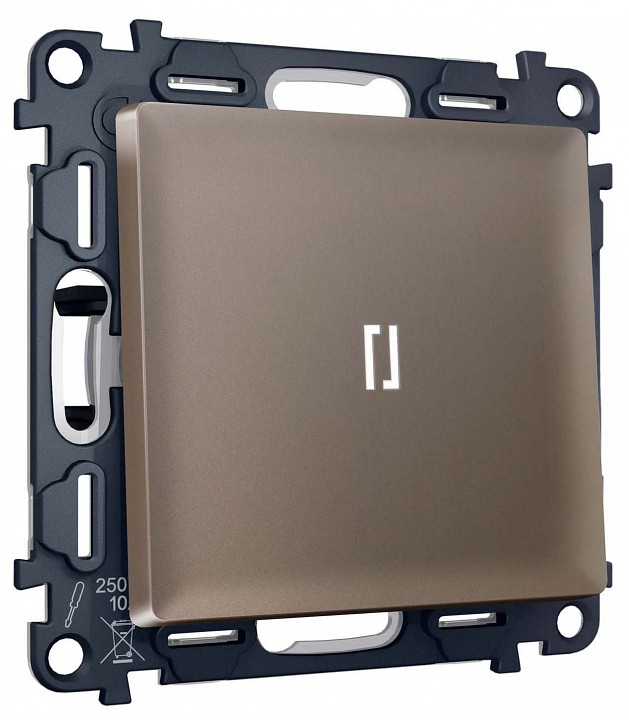 Выключатель самовозвратный одноклавишный с подсветкой, Без рамки ambrella volt ma ma632055