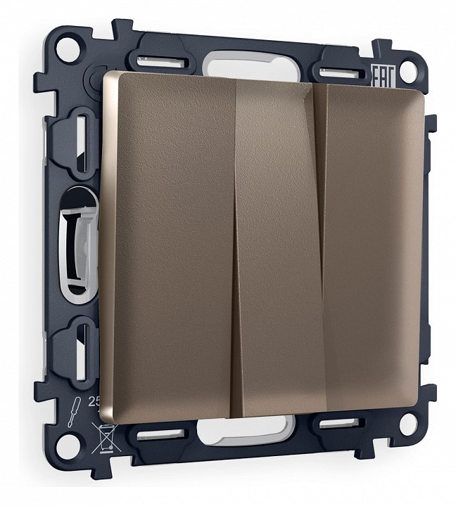 Выключатель трехклавишный без рамки ambrella volt alfa ma635010