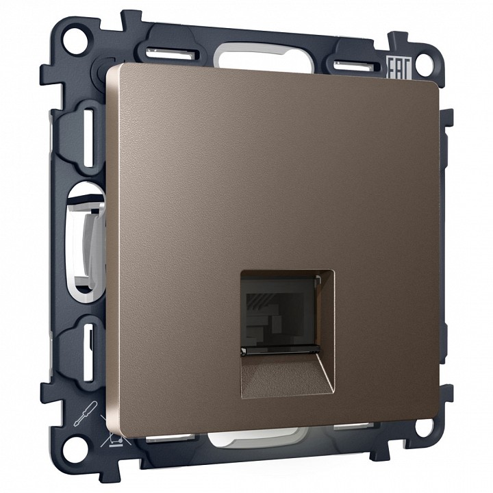 Розетка ethernet rj-45 и со шторками, Без рамки ambrella volt alfa ma642005