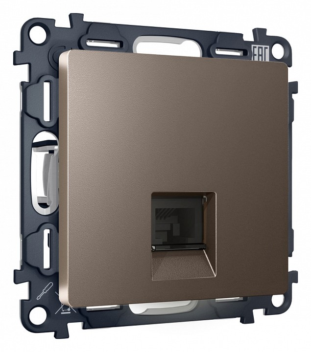 Розетка телефонная rj-11 со штрокой, Без рамки ambrella volt alfa ma642030