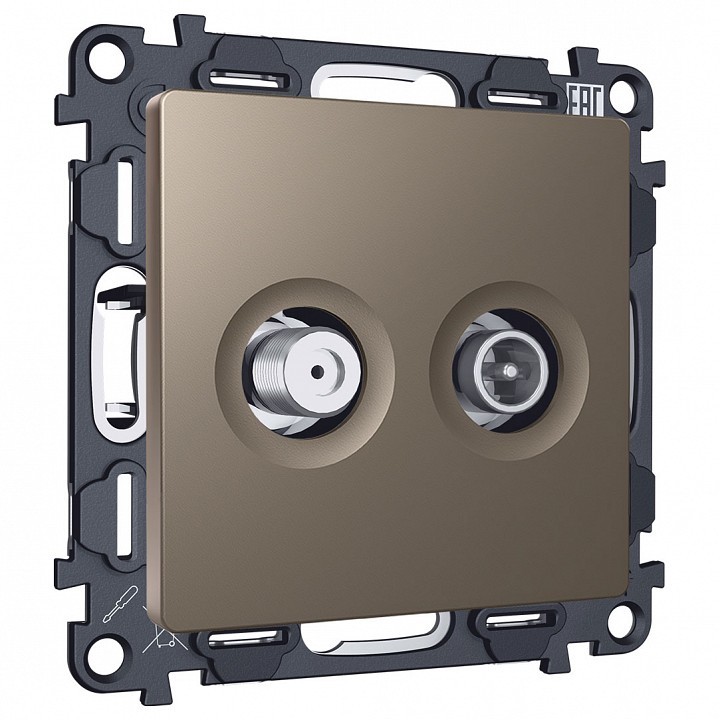 Тв-розетка и sat-розетка оконечная без рамки ambrella volt alfa ma643310