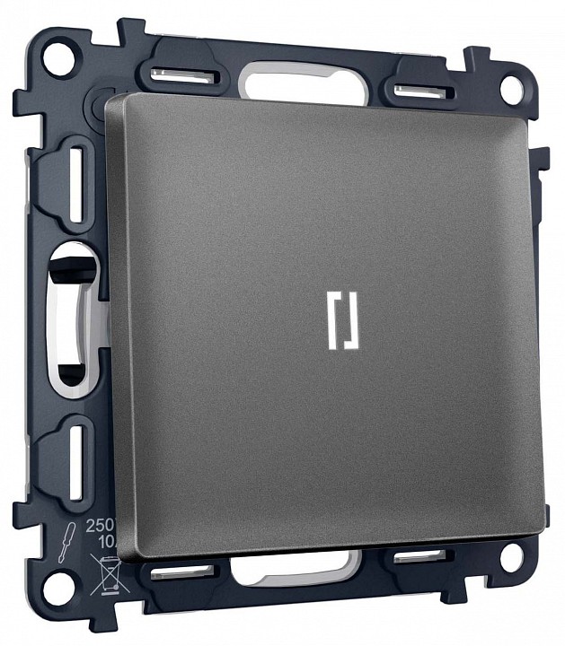 Выключатель самовозвратный одноклавишный с подсветкой, Без рамки ambrella volt ma ma652055