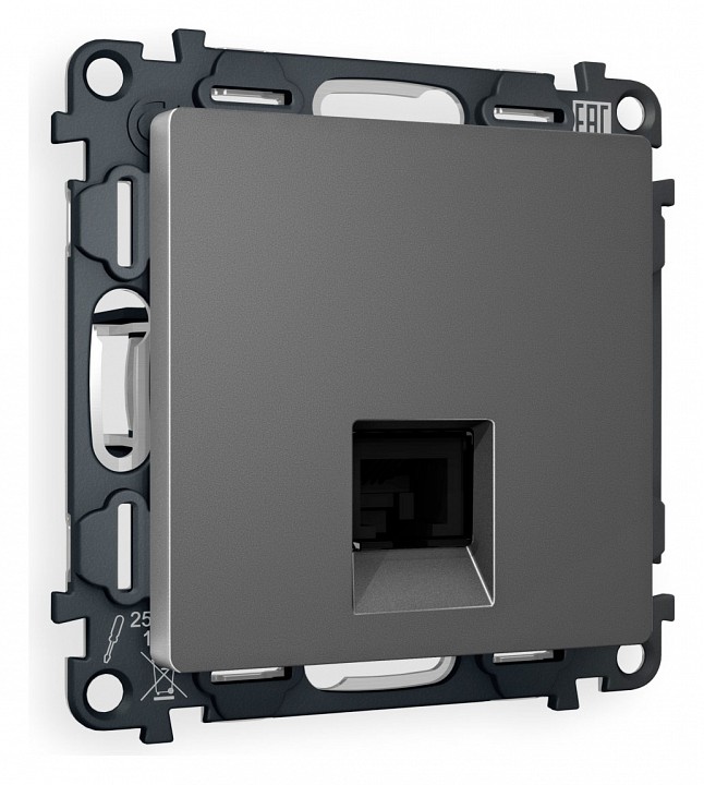 Розетка ethernet rj-45 и со шторками, Без рамки ambrella volt alfa ma662010