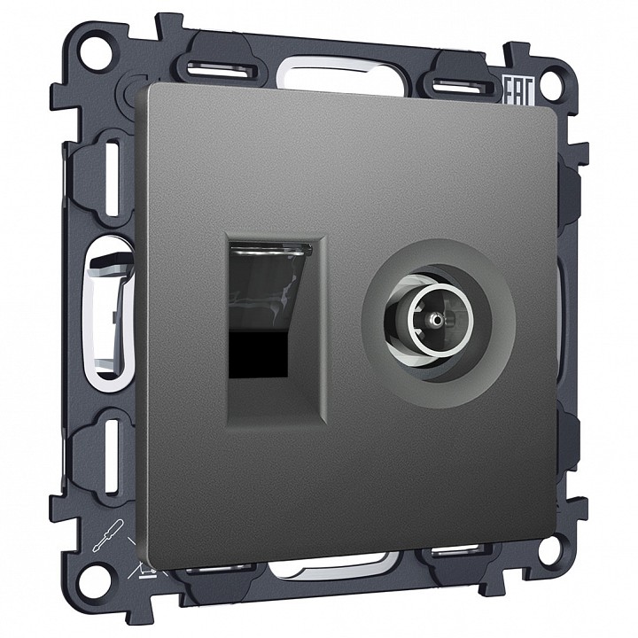 Тв-розетка и розетка ethernet rj-45 без рамки ambrella volt alfa ma662510