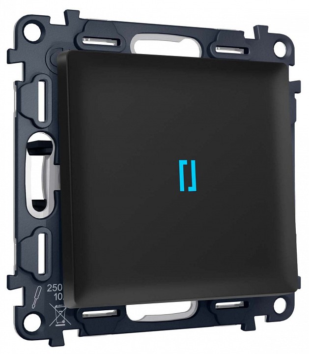 Выключатель самовозвратный одноклавишный с подсветкой, Без рамки ambrella volt ma ma802060