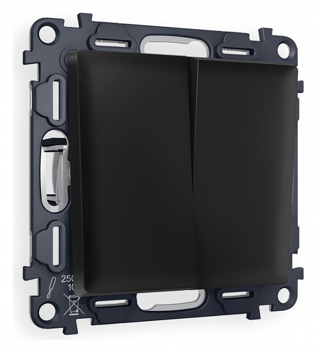 Выключатель двухклавишный без рамки ambrella volt alfa ma803010