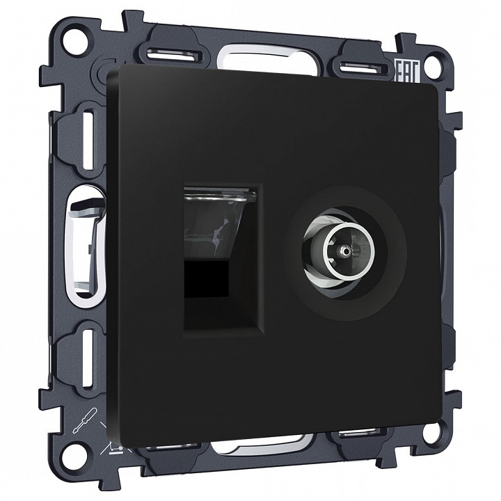 Тв-розетка и розетка ethernet rj-45 без рамки ambrella volt alfa ma812510