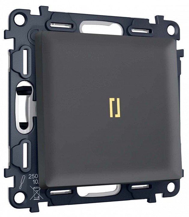 Выключатель самовозвратный одноклавишный с подсветкой, Без рамки ambrella volt ma ma902050