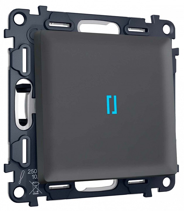 Выключатель самовозвратный одноклавишный с подсветкой, Без рамки ambrella volt ma ma902060