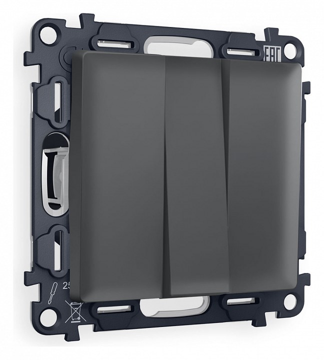 Выключатель трехклавишный без рамки ambrella volt alfa ma905010