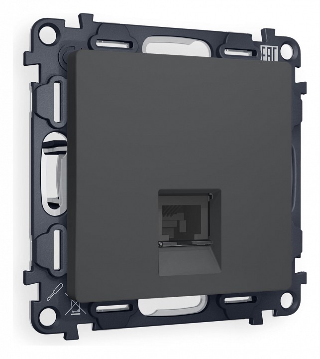 Розетка телефонная rj-11 со штрокой, Без рамки ambrella volt alfa ma912030