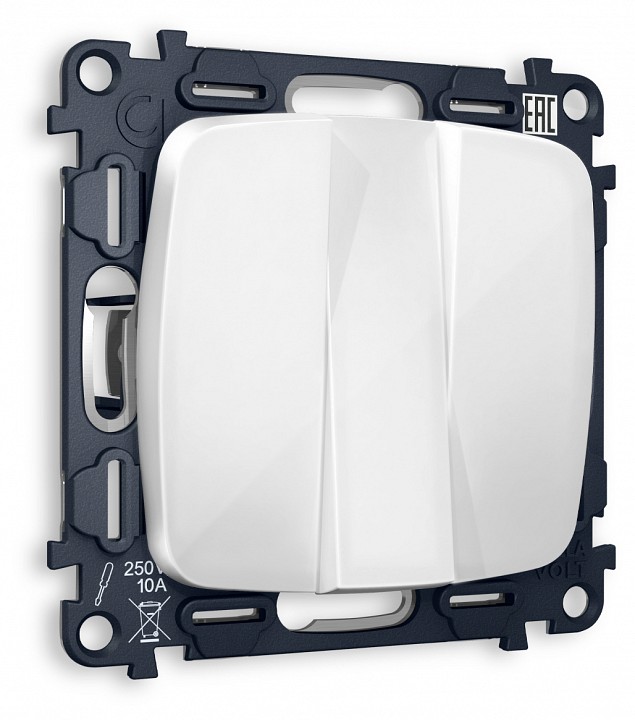 Выключатель трехклавишный без рамки ambrella volt omega mo105010