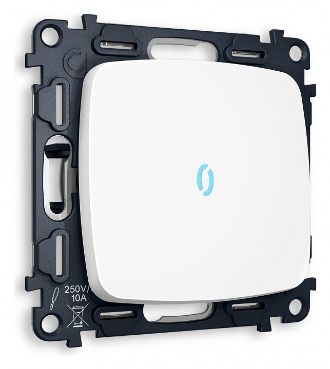 Выключатель одноклавишный с подсветкой без рамки ambrella volt omega mo122020