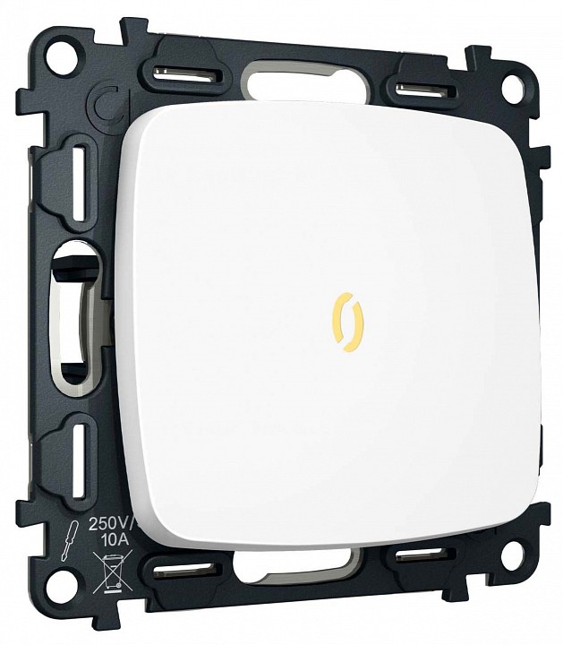 Выключатель самовозвратный одноклавишный с подсветкой, Без рамки ambrella volt mo mo122050