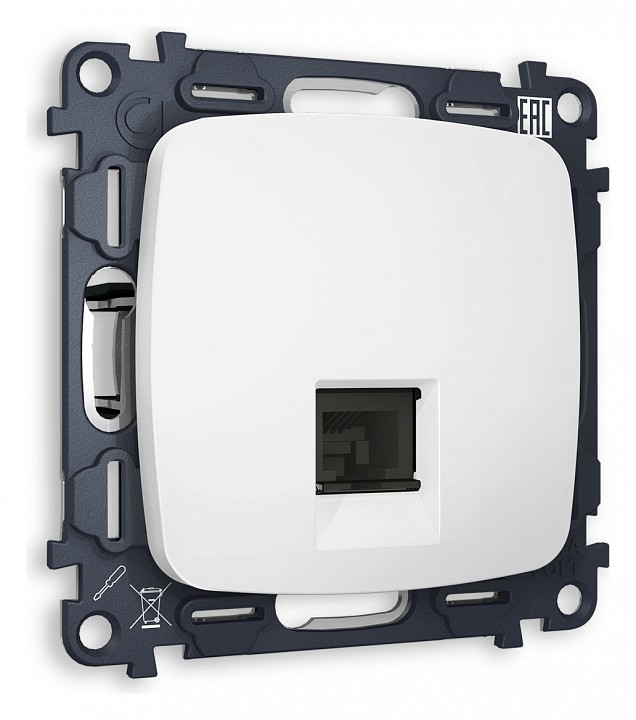 Розетка телефонная rj-11 со штрокой, Без рамки ambrella volt omega mo132030