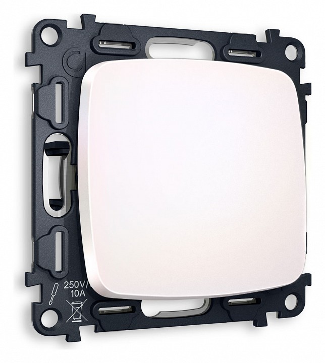 Выключатель одноклавишный без рамки ambrella volt omega mo201010