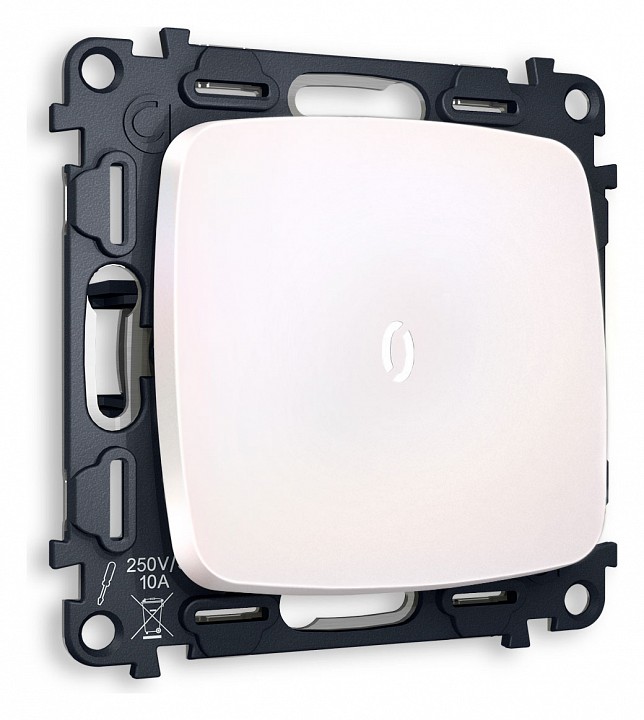 Выключатель одноклавишный с подсветкой без рамки ambrella volt omega mo202015