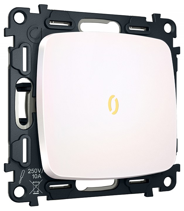 Выключатель самовозвратный одноклавишный с подсветкой, Без рамки ambrella volt mo mo202050