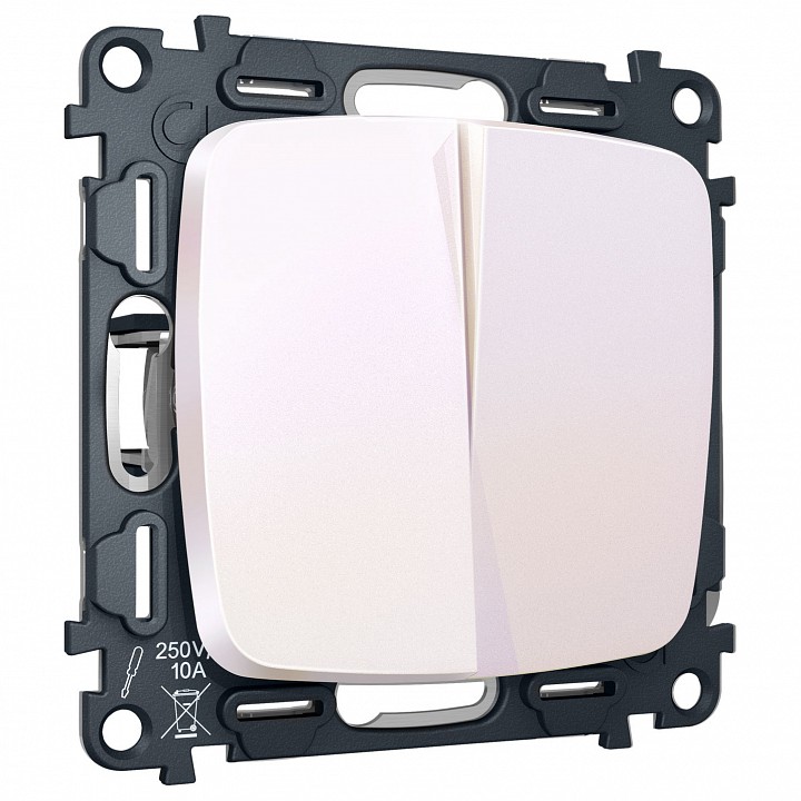 Выключатель перекрестный двухклавишный без рамки ambrella volt omega mo203030