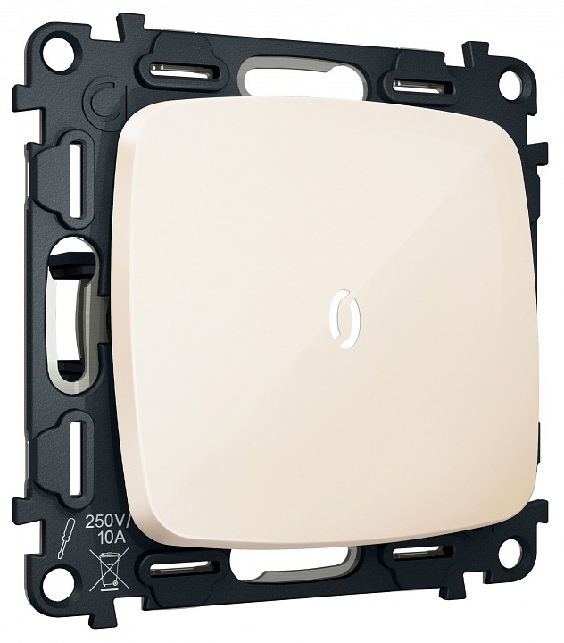 Выключатель самовозвратный одноклавишный с подсветкой, Без рамки ambrella volt mo mo302055