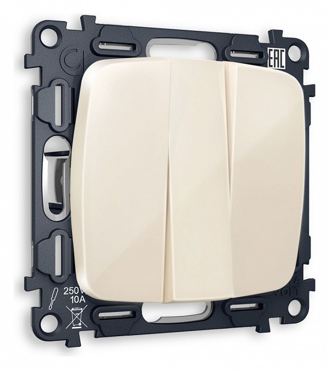 Выключатель трехклавишный без рамки ambrella volt omega mo305010