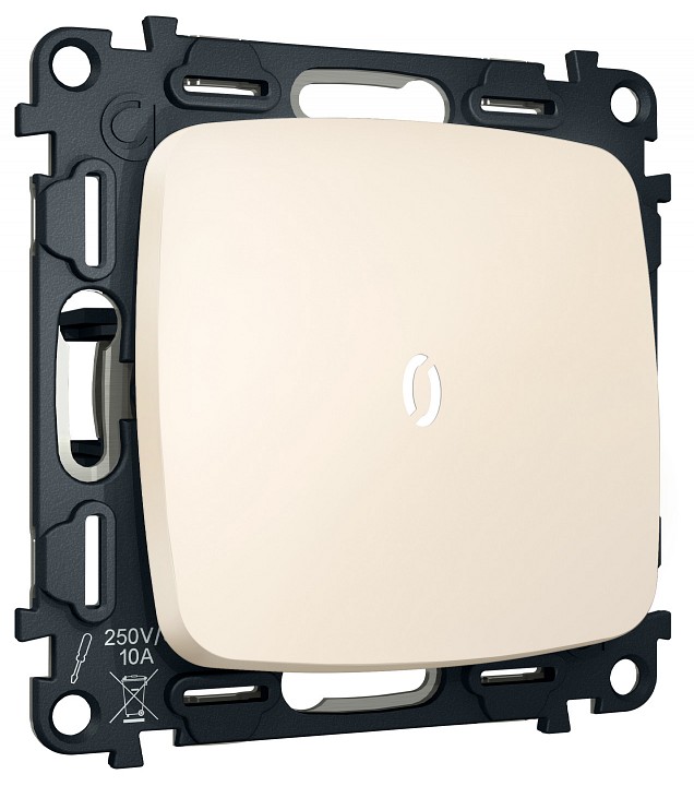 Выключатель самовозвратный одноклавишный с подсветкой, Без рамки ambrella volt mo mo322055