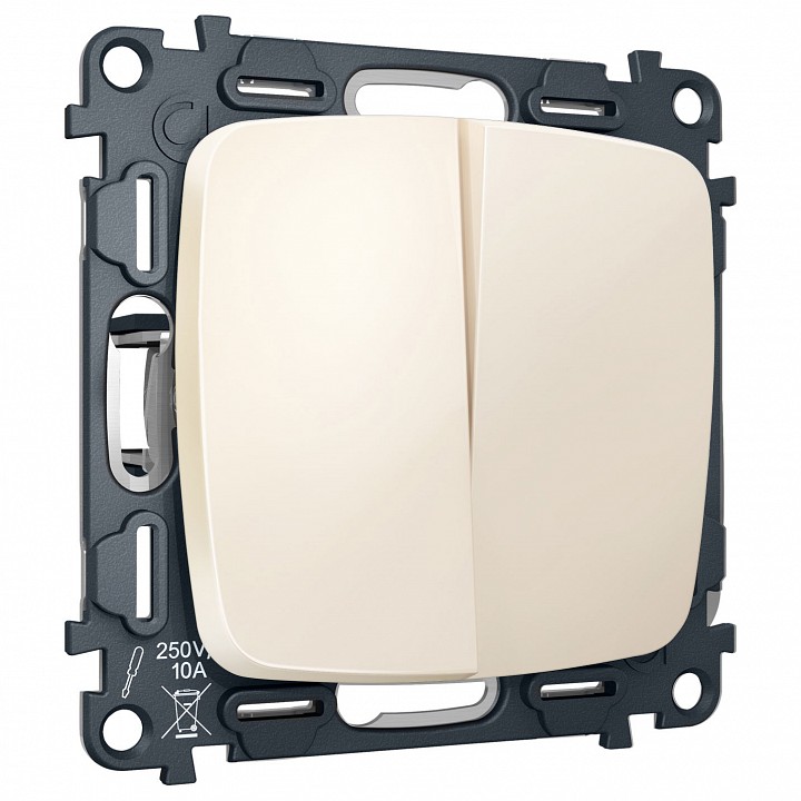 Выключатель перекрестный двухклавишный без рамки ambrella volt omega mo323030