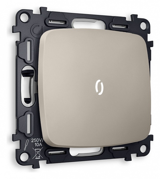 Выключатель одноклавишный с подсветкой без рамки ambrella volt omega mo362015