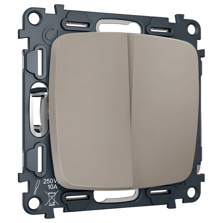 Выключатель перекрестный двухклавишный без рамки ambrella volt omega mo363030