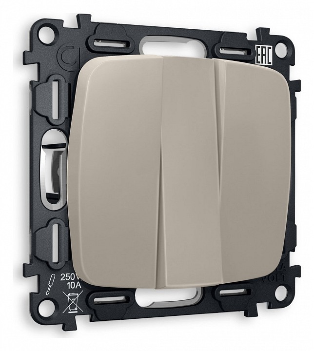 Выключатель трехклавишный без рамки ambrella volt omega mo365010