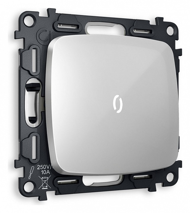 Выключатель одноклавишный с подсветкой без рамки ambrella volt omega mo402015