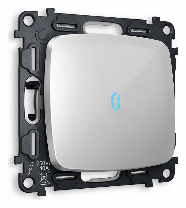 Выключатель одноклавишный с подсветкой без рамки ambrella volt omega mo402020