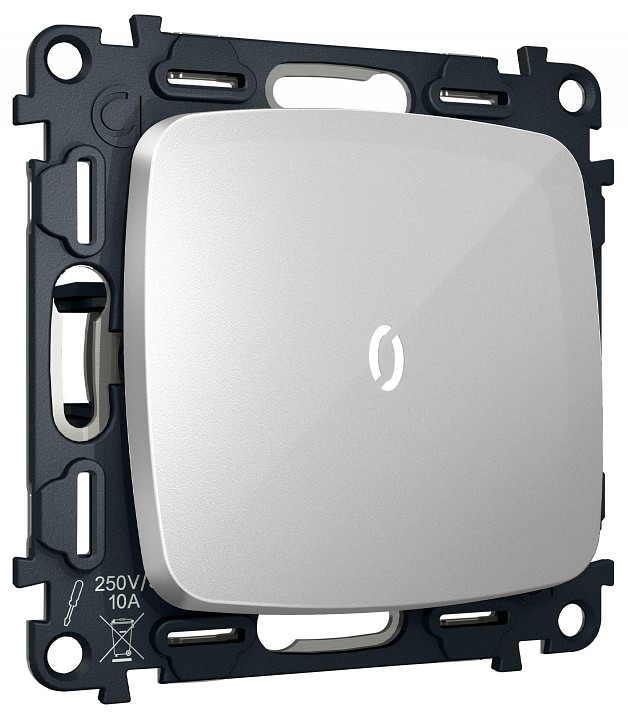 Выключатель самовозвратный одноклавишный с подсветкой, Без рамки ambrella volt mo mo402055