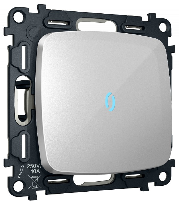 Выключатель самовозвратный одноклавишный с подсветкой, Без рамки ambrella volt mo mo402060