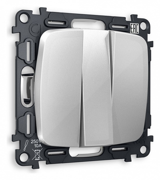 Выключатель трехклавишный без рамки ambrella volt omega mo405010