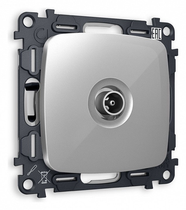 Тв-розетка проходная без рамки ambrella volt omega mo413030