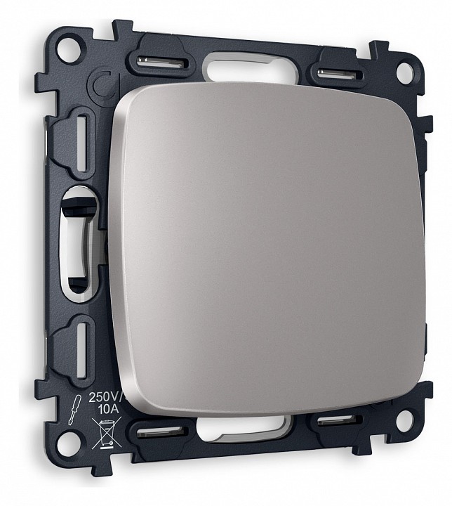 Выключатель проходной одноклавишный без рамки ambrella volt omega mo501020