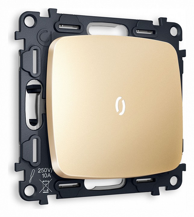 Выключатель одноклавишный с подсветкой без рамки ambrella volt omega mo602015