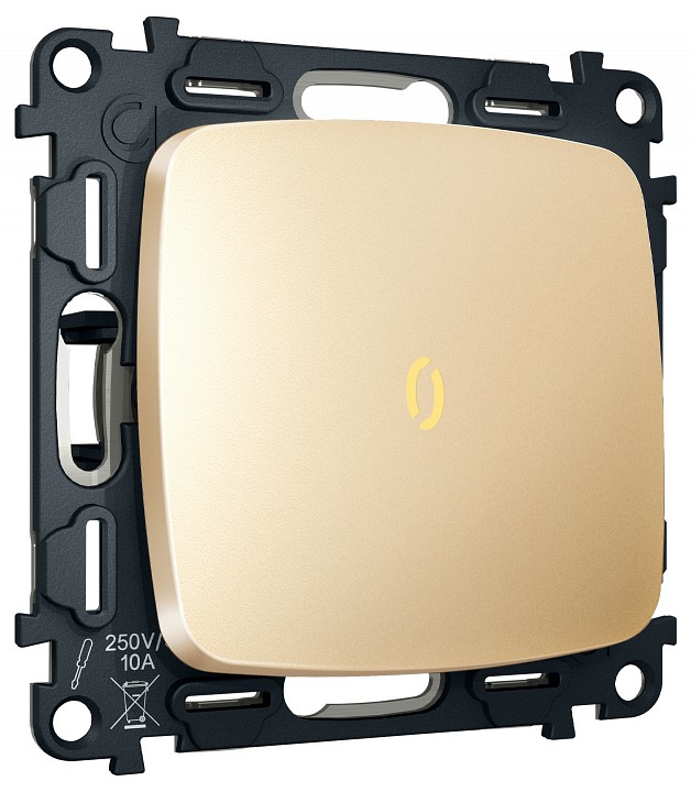 Выключатель самовозвратный одноклавишный с подсветкой, Без рамки ambrella volt mo mo602050