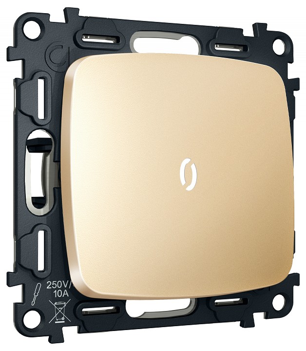 Выключатель самовозвратный одноклавишный с подсветкой, Без рамки ambrella volt mo mo602055