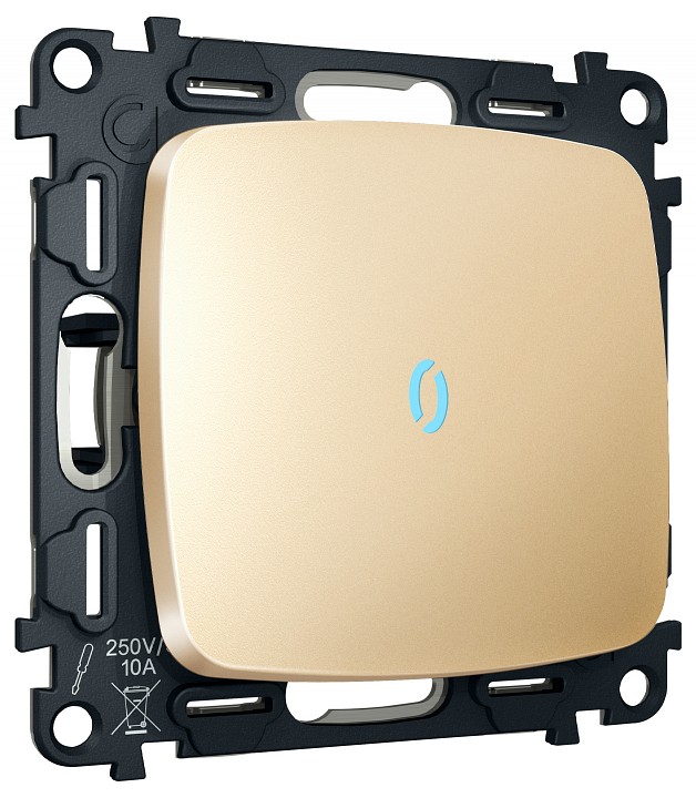 Выключатель самовозвратный одноклавишный с подсветкой, Без рамки ambrella volt mo mo602060