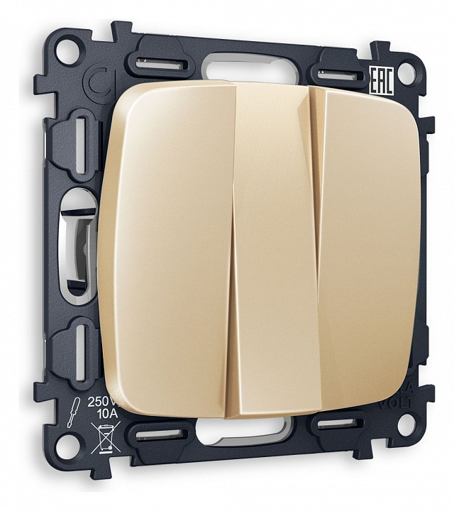 Выключатель трехклавишный без рамки ambrella volt omega mo605010