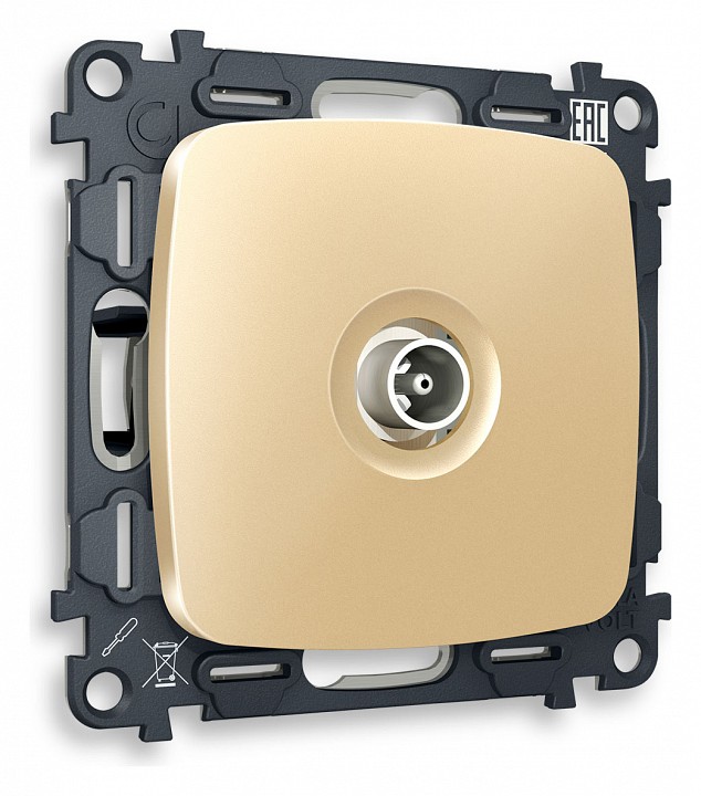 Тв-розетка проходная без рамки ambrella volt omega mo613030