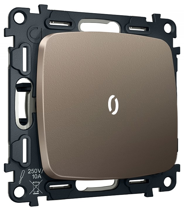 Выключатель самовозвратный одноклавишный с подсветкой, Без рамки ambrella volt mo mo632055