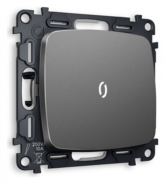 Выключатель одноклавишный с подсветкой без рамки ambrella volt omega mo652015