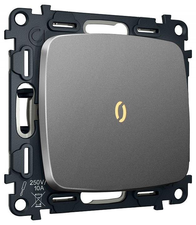 Выключатель самовозвратный одноклавишный с подсветкой, Без рамки ambrella volt mo mo652050