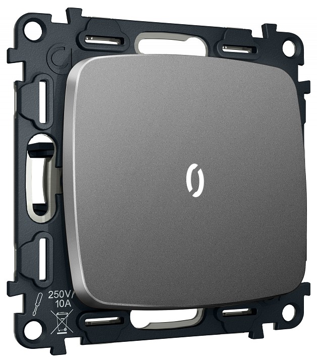 Выключатель самовозвратный одноклавишный с подсветкой, Без рамки ambrella volt mo mo652055