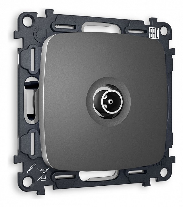 Тв-розетка проходная без рамки ambrella volt omega mo663030